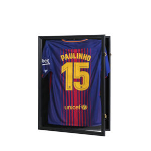 Vitrina de Exhibición Personalizada, Moderna, Deportiva, con Cerradura, Marco de Madera Negra, para <span class=keywords><strong>Camisetas</strong></span> de Béisbol, Fútbol y <span class=keywords><strong>Baloncesto</strong></span> - Product Image 6