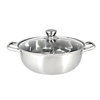 Ensemble de deux casseroles en acier inoxydable de luxe, écologiques, compatibles induction, avec couvercle en verre