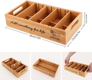 Maison Cuisine Comptoir Armoire Tiroir De Rangement Organisateur Boîte Réglable Bambou Bois Épice Rack - Product Image 6