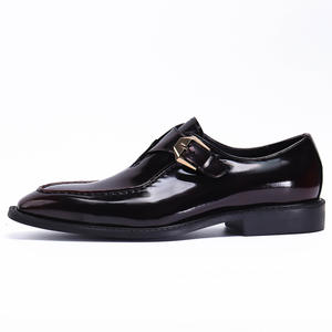 Chaussures décontractées à enfiler pour homme Mengke en cuir véritable avec finition peinte, à bout carré et boucle formelle pour affaires - Product Image 5