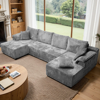 Canapé modulaire sectionnel en forme de U, style nordique, compressé sous vide, sans structure, pour appartement et salon - Atunus