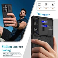 Étui magnétique antichoc pour Samsung Galaxy A56 A36 A26 A17 A16 A15 A25 A55 5G avec protection d'objectif et support