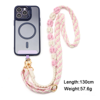 Bandoulière universelle de luxe faite à la main en polyester sangle de téléphone portable lanière de poignet et de cou mignonne pour tout accessoire de coque de téléphone