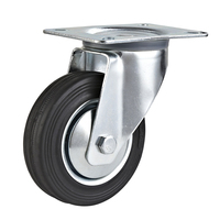 Roue à roulettes AUGUS 3/4/5/6/8 pouces en PU rouge/caoutchouc élastique bleu/caoutchouc noir/PVC rouge/PP blanc/PA pour l'industrie