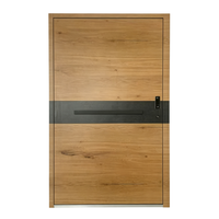 Porte d'entrée pivotante en bois massif moderne Zonle, portes pivotantes principales personnalisées pour villa avec système de serrure intelligent