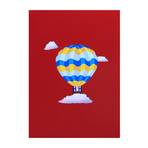 Tarjeta de Felicitación Hecha a Mano con Diseño de Globo Aerostático <span class=keywords><strong>en</strong></span> Papel Tallado <span class=keywords><strong>en</strong></span> 3D, Tarjeta de Recuerdo - Product Image 3