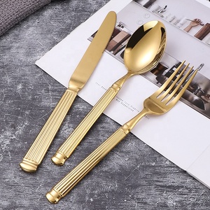 New Roman thiết kế trụ cột Nordic Vàng dao kéo muỗng nĩa dao bạc Thép không gỉ thiết lập dao kéo cho đám cưới - Product Image 2