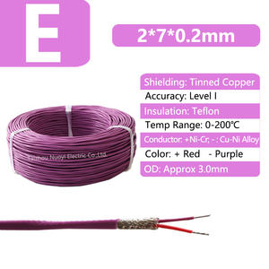 Câble de compensation industriel de précision à <span class=keywords><strong>isolation</strong></span> PTFE multibrins de type E 2*24AWG pour la mesure de température - Product Image 2
