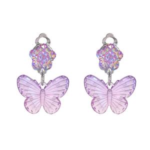 Set di orecchini di perle a farfalla simpatici cartoni animati per bambini - Product Image 3