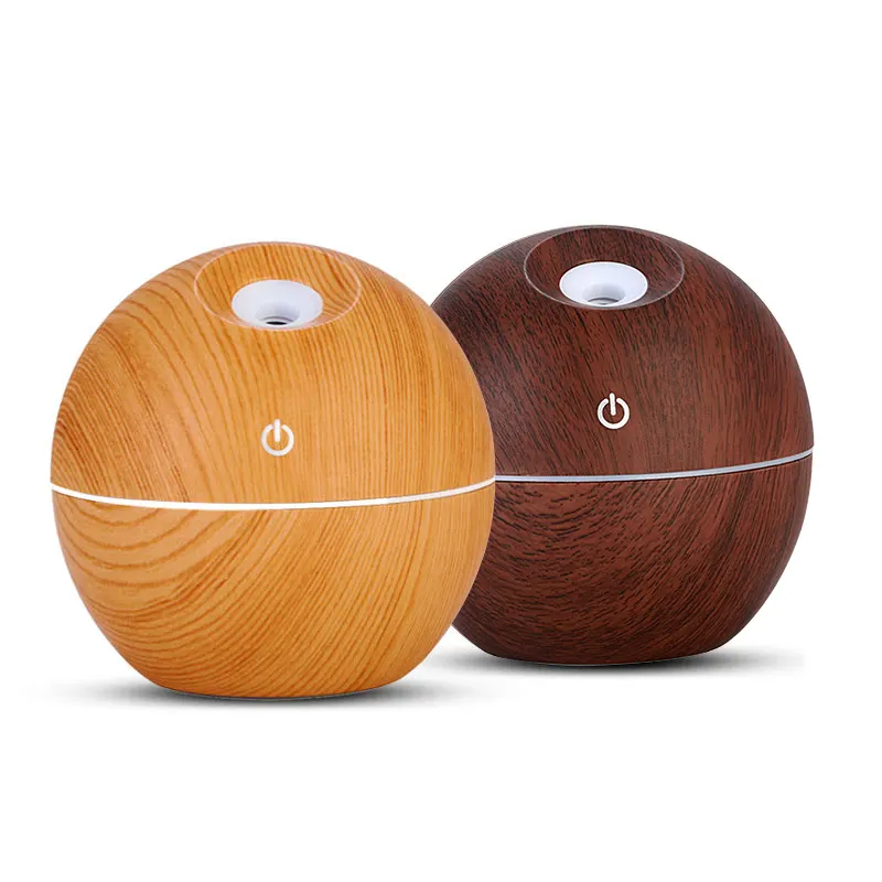 130ml Wood Grain USB Aroma Essential Oil Diffuser 7 Color Change Ultrasonic Cool Mist Mini Humidifier For Office Home