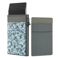 Portefeuille mini extensible multifonction TC110 avec poche, logo personnalisé, porte-cartes de crédit en aluminium RFID pour entreprise