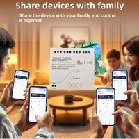 Interruptor Eléctrico SIXWGH 4CH Ewelink de 4 Canales para Uso Doméstico, Compatible con Alexa y el Asistente de Google, Relé WiFi para Control del Hogar Inteligente