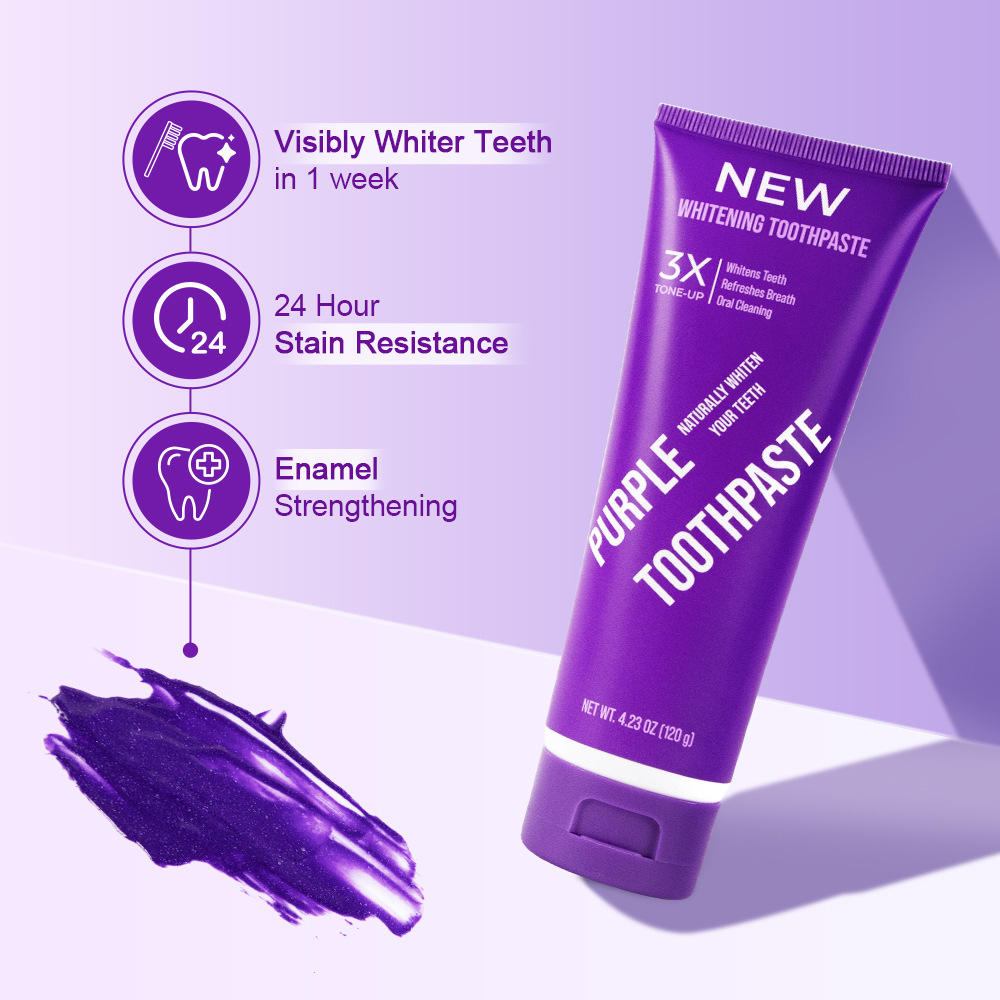 ORANGLES Deng Special Whitening Toothpaste | Purple Formula for Bright Teeth & Stain Removal | Mint Fragrance – 65g / 120g – orangles Kuwait - angled perspective - presenting advantages - Image 4 of 6 | fits any environment | Purchase Deng Special Whitening Toothpaste | Purple Formula for Bright Teeth & Stain Removal | Mint Fragrance – 65g / 120g – orangles Kuwait Michigan | Free Shipping ORANGLES