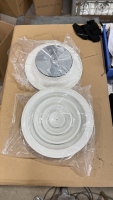 Diffuseur de plafond rond en aluminium anodisé résistant à la corrosion RS300 avec amortisseur radial intégré, montage facile sur surface de plafond