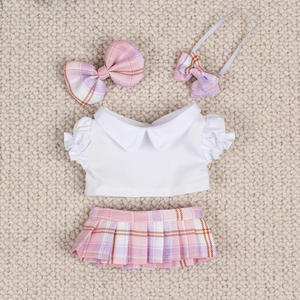2025 dernier 20cm plastique Stock coton LBB poupée vêtements JK or soie matériel école uniforme Mini jouet Style - Product Image 5