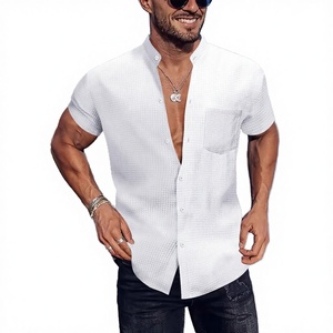 <b>Men's</b> Summer 2-Piece Vintage Breathable Cotton/Bamboo Fiber Oversized Shorts Set Raised Rubber Print Shirts Shorts Fashion - Product Image 2