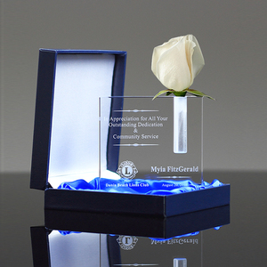 卸売平野美しいクリアバド花瓶クリスタルアワード - Product Image 1