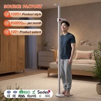 Producto Popular, Báscula Digital para Interiores de 200 kg/100 g con Pantalla LED, Vidrio Templado, ABS, 210 cm, Sensor de Alta Precisión, Báscula para Medir Peso y Altura