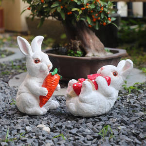 Figuras de Conejos Adorables de Resina, Adorno de Animales Impermeable para Jardín, Patio, Césped, Decoración Interior y Exterior - Product Image 5