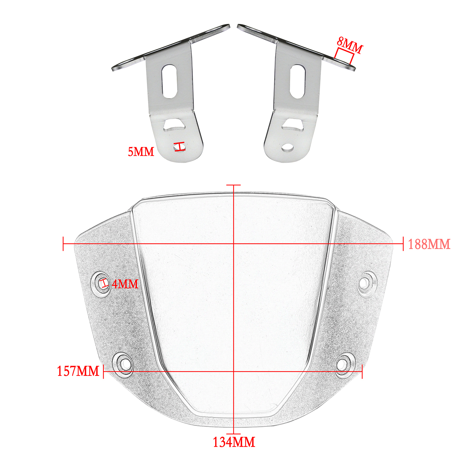 Déflecteur De Vent Moto Pour Honda CB125R, CB250R, CB300R - Pare-brise Avant