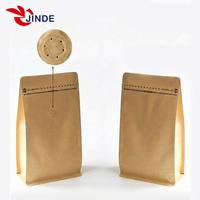 Sachet en papier kraft refermable avec valve et feuille métallisée intérieure, sac en papier autoportant pour café 200g 500g 1kg