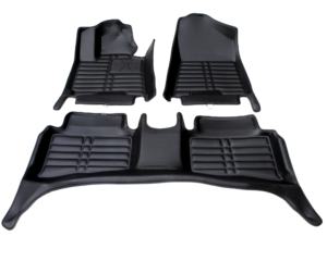 Tapis de voiture en cuir écologique sur mesure, résistants aux intempéries, pour VW Touareg CR et Jeep Renegade 2018-2024, imperméables, 3D, noirs - Product Image 4
