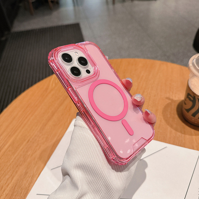 Shockproof Magnetic Phone case Multiple Colors Clear Armor Shockproof Case Cover for iPhone 13 14 15 16 17 Pro Max Plus