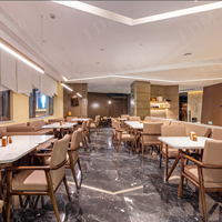 Meilleur ensemble de sièges et de tables en bois massif pour hôtel moderne, restaurant, boîte de nuit, café, bar, banquette de bar