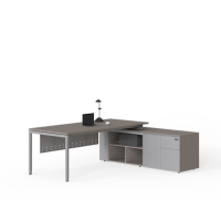 Ensemble de bureau de direction de luxe avec armoire, bureau moderne pour PDG, salle de direction