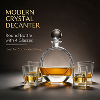 Carafe à whisky en verre plat de 700 ml, verre carré de 250 ml, carafe à liqueur transparente, ensemble cadeau de carafe à whisky bourbon, scotch, brandy