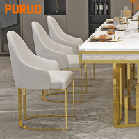 Chaises de salle à manger de luxe Puruo Foshan pour restaurants et hôtels VIP, fauteuils inclinables modernes en tissu et acier inoxydable 201 304