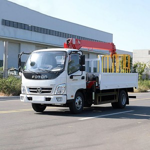 รถบรรทุกติดเครน FOTON 4x2 ขนาด 5 ตัน เครนบูมตรง รถเครนเคลื่อนที่สำหรับขาย - Product Image 1