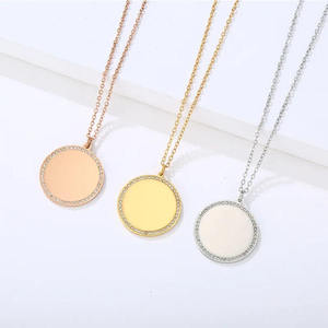 Collar y Pulsera de Acero Inoxidable al por Mayor, Chapados en Oro de 18k, con Logotipo Personalizado, Nombre Grabado con Láser, Esmalte, para Hombre y Mujer - Product Image 1
