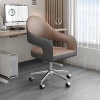 Chaise de bureau exécutive ergonomique moderne en cuir, hauteur réglable, siège pivotant, design imperméable, structure métallique - Commerciale