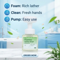 Distributeur de savon moussant pour les mains 250 ml – Flacon antibactérien pour lavage des mains en mousse douce, idéal pour la maison, la salle de bain et l'hôtel