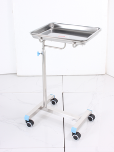 TRO-KF2021 Chariot à instruments Mayo médical en acier inoxydable à double tige réglable en hauteur Table Mayo - Product Image 4