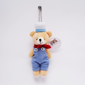 Les porte-clés mignons en peluche ours <span class=keywords><strong>chef</strong></span> de la marine peuvent être personnalisés taille du logo, couleur, jouets pendentifs en peluche marin certifié BSCI - Product Image 2