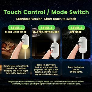 Uab <b>Plug</b>-<b>in</b> Projection Nightlight LED Touch Control Colorful Glass Replaceable Lens Rotatable OEM/ODM Customized Service Bedroom - Product Image 4