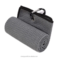 Clip pour serviette de golf, super absorbant, séchage rapide, doux, écologique, motif tissé à carreaux, chiffon de nettoyage pour clubs, balles, accessoires de golf