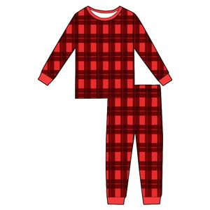 ملابس نوم جديدة مخصصة للكريسماس طقم بيجامة للأطفال بأكمام طويلة منقوشة ملابس عائلية ناعمة كاجوال ملابس نوم شتوية - Product Image 3