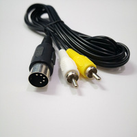 Cable AV de 1.8M para Consola Sega Genesis 1 MD1, Cable de Audio y Video RCA Amarillo y Blanco, Cable Compuesto RCA para TV