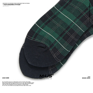 <strong>British</strong> Winter Vintage Fashion Plaid Breathable Knitted Crew Slouch <strong>Sock</strong> Custom Logo - Product Image 2