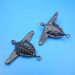 Pendentif tortue rétro en alliage de nickel antique pour la fabrication de colliers, forme irrégulière DZ20230824 - Product Image 1