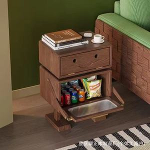 Mesita de noche de madera con forma de robot, mesa de suelo de madera maciza para dormitorio, sala de estar, sofá, mesa auxiliar, mesita de noche creativa para niños - Product Image 3