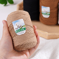 Fil à macramé multicolore 2 brins 100% coton 3MM torsadé, fil à macramé à brin unique