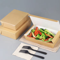 Boîte à lunch en papier jetable personnalisée pour emporter, en matériaux recyclés, pour salade, porridge, dessert (commandes personnalisées)