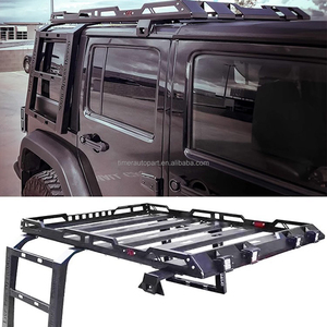 Estante de esquí <span class=keywords><strong>para</strong></span> <span class=keywords><strong>techo</strong></span> de Jeep Wrangler Jl 2018, plataforma gruesa, marco de equipaje turístico <span class=keywords><strong>para</strong></span> transporte de coche, <span class=keywords><strong>barras</strong></span> transversales <span class=keywords><strong>para</strong></span> equipaje superior con escalera - Product Image 5