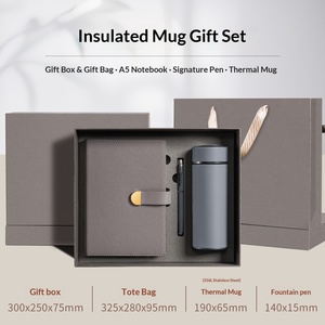Set Regalo Aziendale Professionale: Taccuino A5 in Pelle PU con Cucitura, Penna e Tazza Termica - Confezione Regalo Promozionale per le Feste - Product Image 1