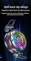 Refroidisseur de téléphone universel pour le gaming, ventilateur de refroidissement magnétique à semi-conducteurs avec écran numérique et lumières RGB