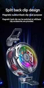 Enfriador Universal <span class=keywords><strong>para</strong></span> Teléfono <span class=keywords><strong>para</strong></span> Juegos, Ventilador de Refrigeración Magnético con Semiconductor, Pantalla Digital y Luces RGB - Product Image 2